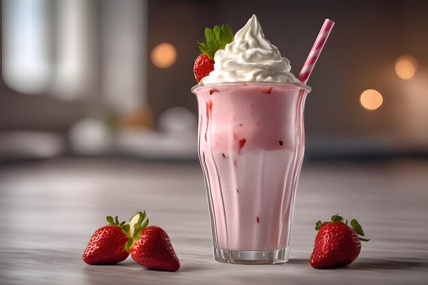 Creamy refreshing strawberry smoothie in a glass a nutritious vibrant treat