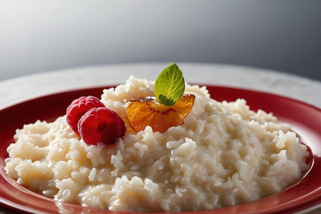 Foto pudding di riso cremoso con un pizzico di vaniglia