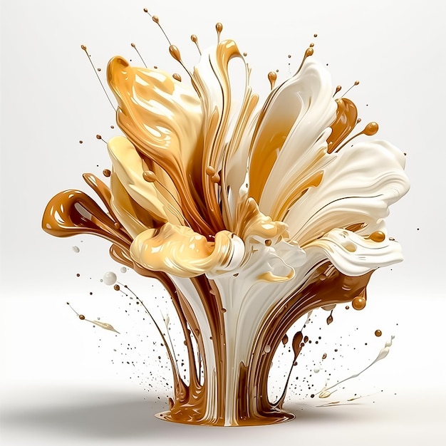 Creamy Splash with Abstract Design Unique Artwork AI generated