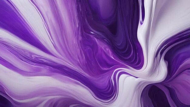 Creamy and thick liquid purple and white splashing on color background generative ai