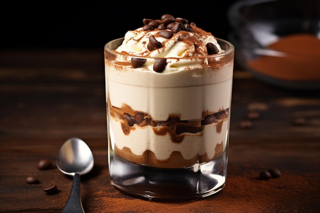 Creamy Tiramisu dessert in een glas