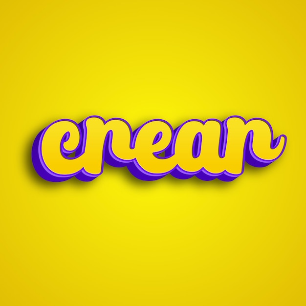 Crear typography 3d design yellow pink white background photo jpg