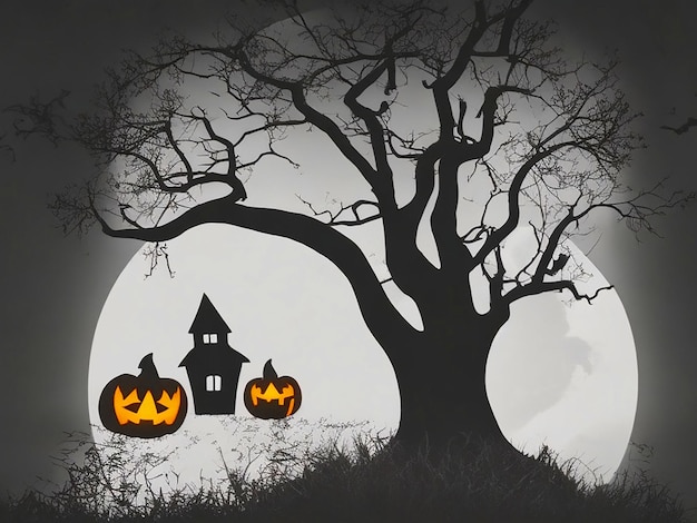 Create a 2D sketch for a Halloween pumpkin carving template The design should consist of silhouette