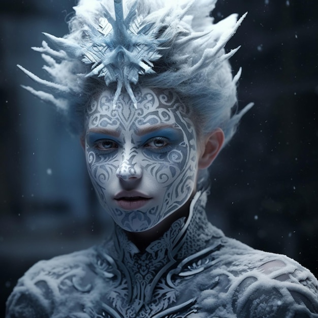 Create a 3D avatar that embodies the essence of winter wit