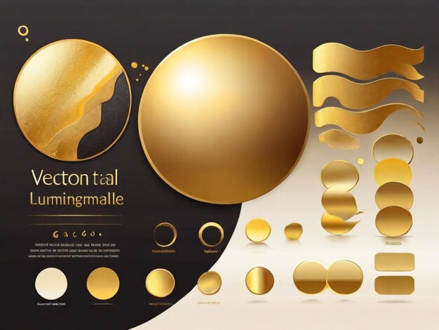 Фото Создать разнообразный ансамбль светящихся золотых градиентов, специально разработанных для векторов, идеальных для