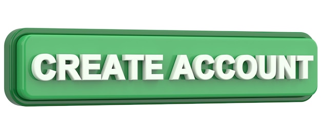 Create account button 3D illustration