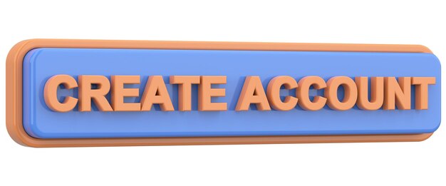 Create account button 3D illustration