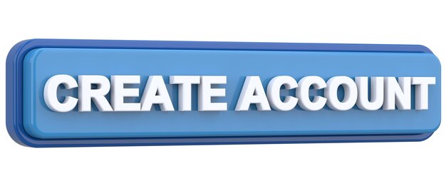 Create account button 3D illustration