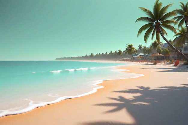 Create a animate beach for a on color background