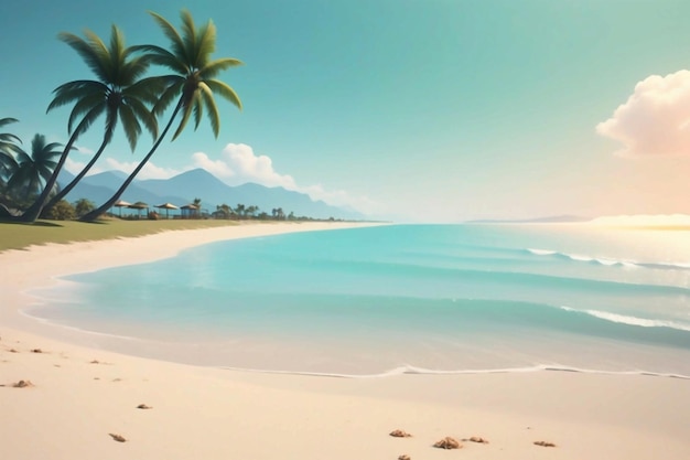 Create a animate beach for a on color background