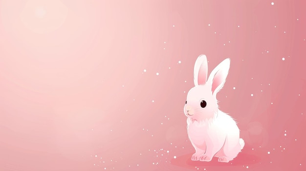 Foto crea un coniglio a bandiera usando pastelli rosa per la primavera