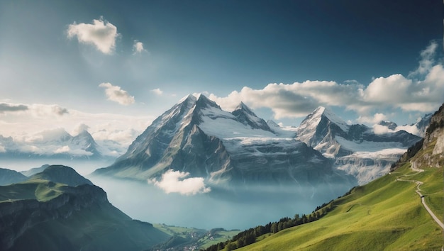 Create a beautiful nature picture of Switzerland mountain