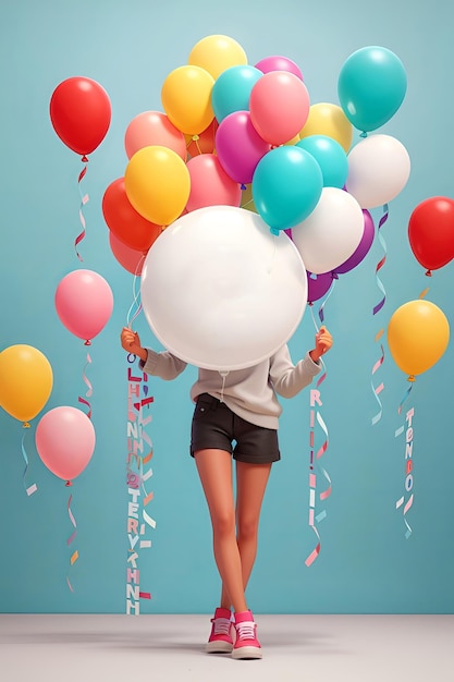 Create a birthday balloon of professionally minimalist