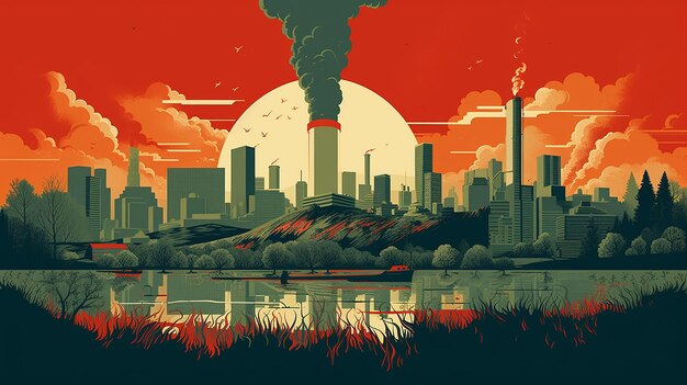 Create a campaign poster focusing on environmental pollution