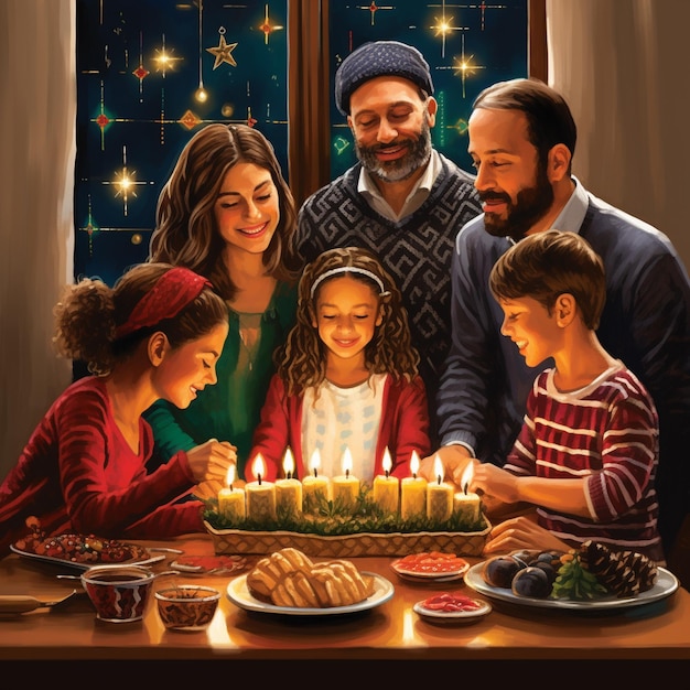 Create captivating illustrations or designs capturing the spirit of Hanukkah the Festival of Lights