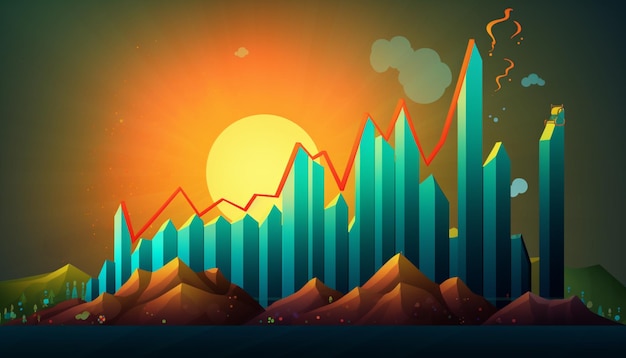Photo create a clipart of an upwardtrending financial graph symbolizing growth and success in investments 8
