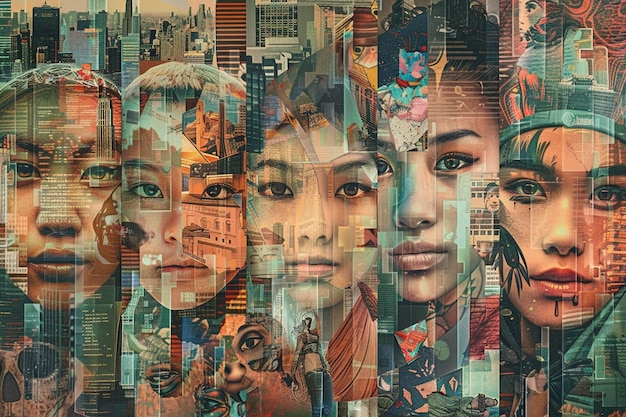 Create a collage featuring cultural diversity repr generative ai