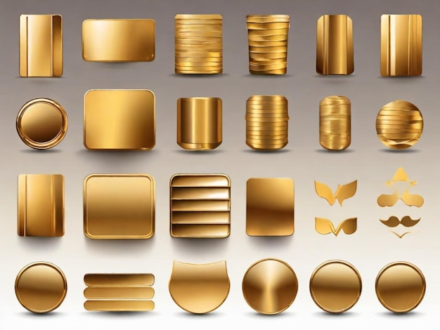 Create a collection of striking metallic gold gradients suitable for vector graphics perfect for ad