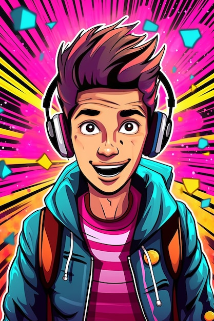 create crazy edit poster cartoon style no text