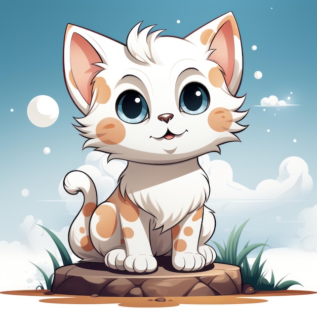 Create a cute cartoon cat