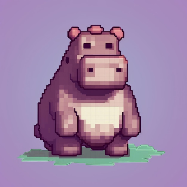 Create A Cute Hippopotamus Character In Minecraft Pixel Art