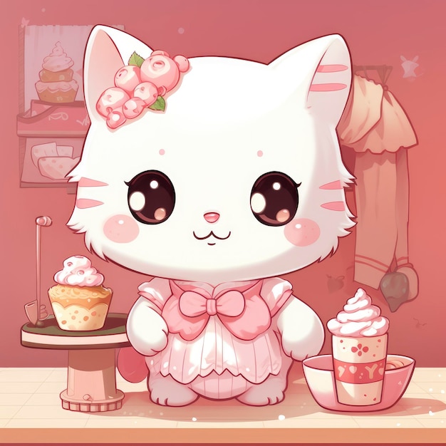 Photo create a cute sanrio like character for illustration