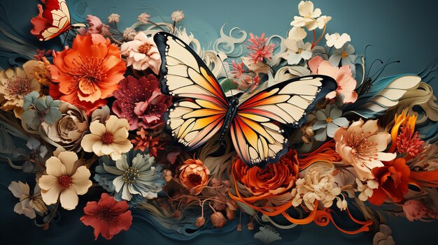 Create A Digital Collage Of Flowers Wallpaper