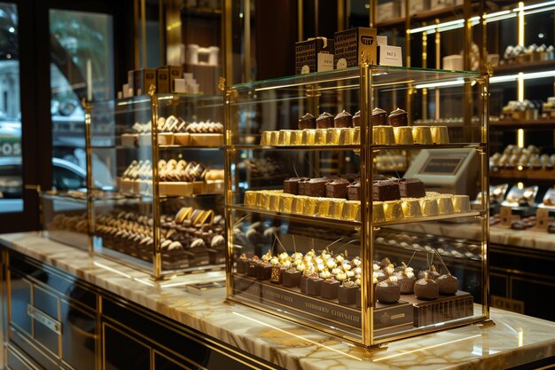 Create an enticing showcase for a gourmet chocolat generative ai