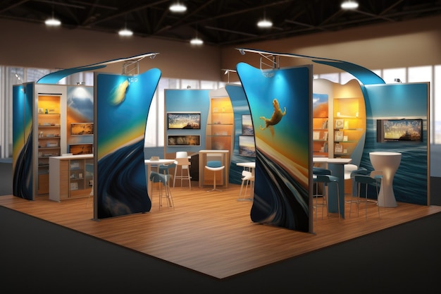 Create exhibit booth stand space