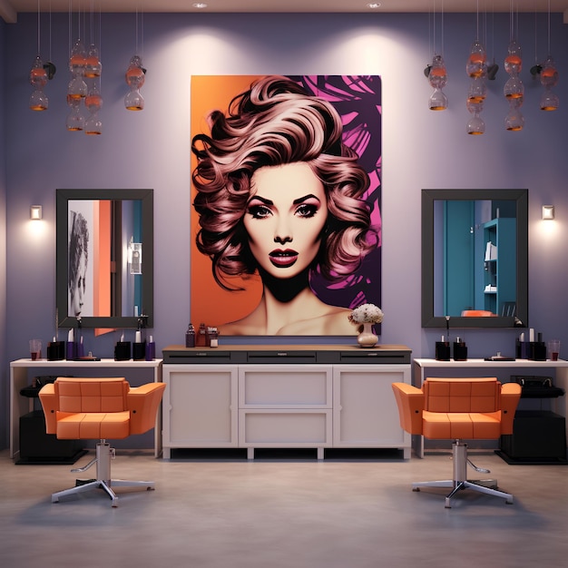 Create Header Image of Beauty Salon Using Color in Background