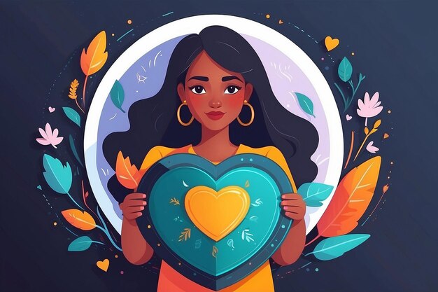 Create an image of a person crafting a selflove shield to ward off negativity