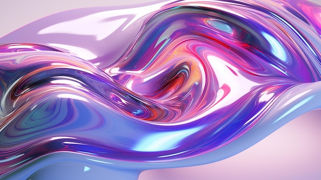 Create Infinity 3d liquid chrome background With iridescent fluid chrome mirror surface