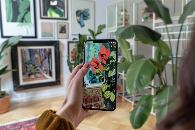 Create an interactive AR art gallery app where use generative ai