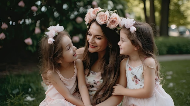 Create lasting memories with your mother by arranging a family photo session for Mother's Day Generated by AI