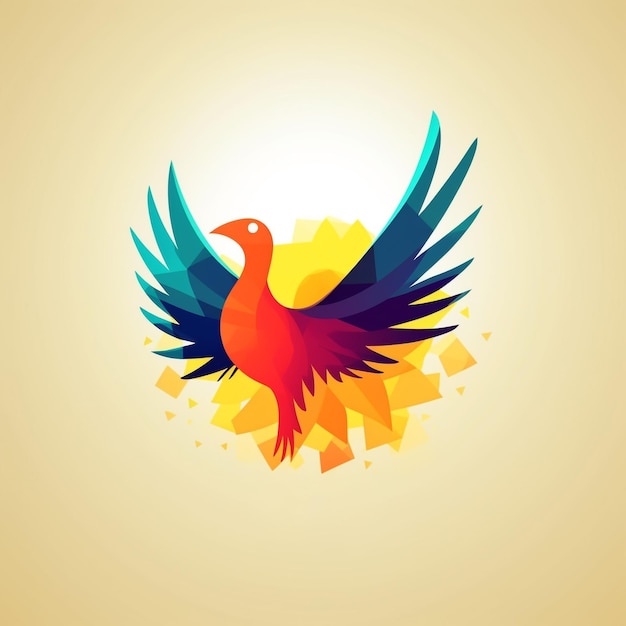 create a logo that includes phoenix bird with sun preference