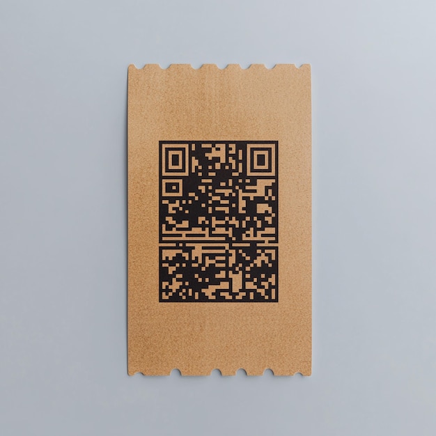 Создать лотерейный билет с QR-кодом на простом фоне