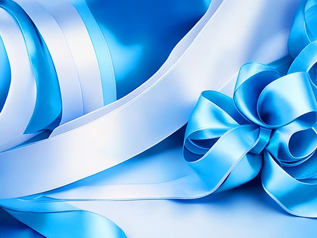 create me a blue and white silk ribbon background