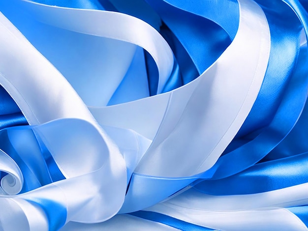 create me a blue and white silk ribbon background