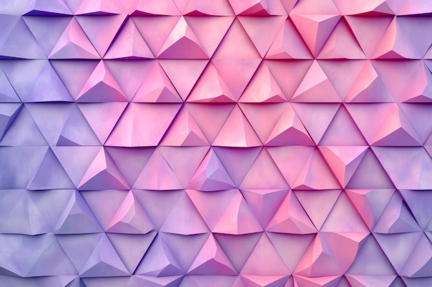 Photo create a pattern of triangles with a gradient of purple and pink colors