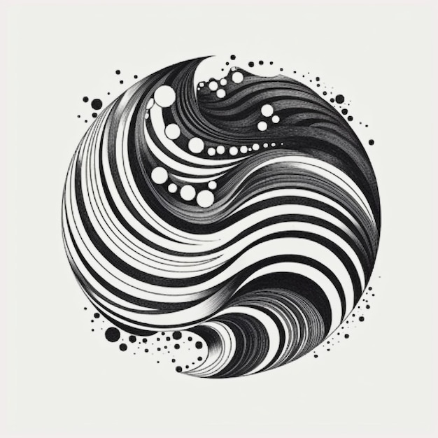 create unique design black and white line artwork