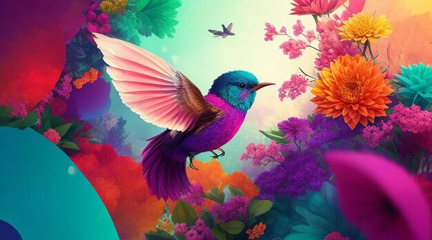 Create a vibrant and creative design that captures the beauty of nature