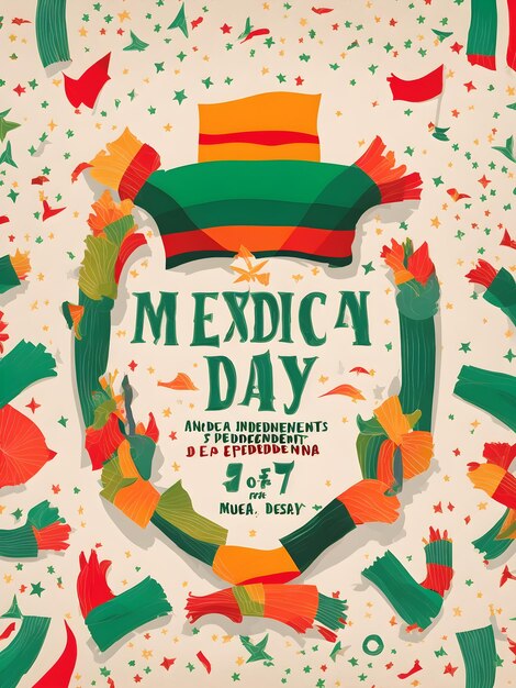 Photo create a vibrant mexican independence day background with 'independents day' generated ai