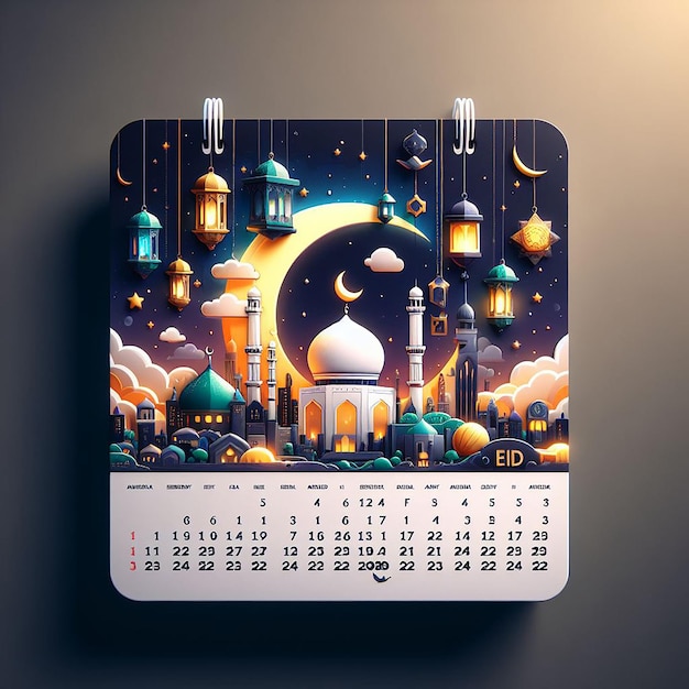 Foto creatief aftellen kalenderontwerp voor de laatste dagen van de ramadan die leiden naar eid