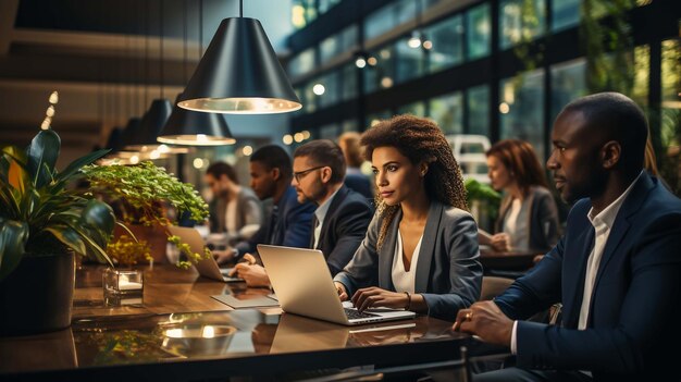 Creatief bedrijfsteam Groep jonge zakenlieden die samenwerken en communiceren