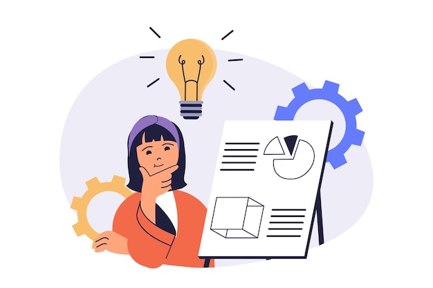 Creatief bedrijfswebconcept met platte cartoonmensen voor websiteontwerp