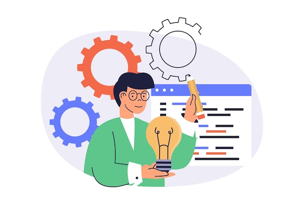 Creatief bedrijfswebconcept met platte cartoonmensen voor websiteontwerp