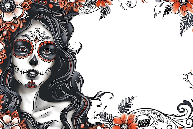 Creatief dia de muertos achtergrondconcept