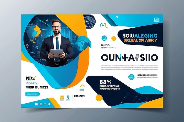 Creatief digitaal bedrijfsbureau ontwerp van een sjabloon voor social media-posts banner-promotie