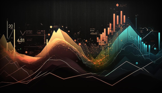 Creatief forex grafiekbehang Generatieve AI