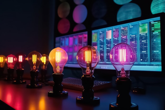 Creatief nieuw idee Bulb met Innovation AI